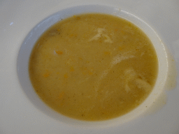 Soup at the terrace of the Regina Del Gusto restaurant