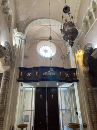 Nave and rose window of St. Tripun`s Cathedral