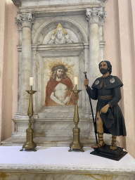 Altar with statuette at a side chapel of St. Tripun`s Cathedral