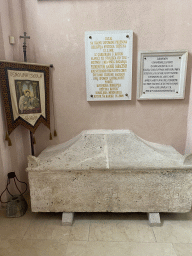 Tombstone and banner at St. Tripun`s Cathedral