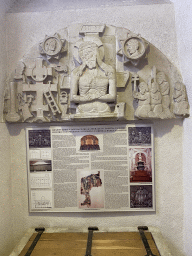 Relief and information on the construction phases of St. Tripun`s Cathedral at the museum at the lower floor