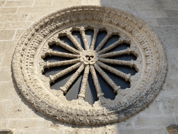 Rose window of St. Tripun`s Cathedral, viewed from the balcony at the upper floor