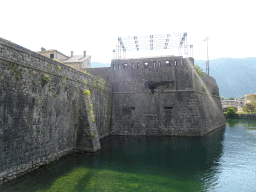 Northern city walls, the Open Stage and the Scurda river, viewed from the Scurda Bridge