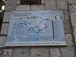 Map of the walking routes to the Walls and the Fortress of St. John