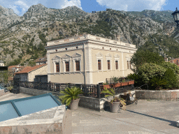 Napoleon`s Theatre, the Church of Our Lady of Remedy and the Walls and the Fortress of St. John, viewed from the top of the Kampana Tower