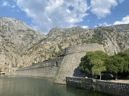 The Scurda river, the Kampana Tower, the northern city walls, the Church of St. Nicholas, the Church of Our Lady of Remedy and the Walls and the Fortress of St. John, viewed from the bridge over the Scurda river