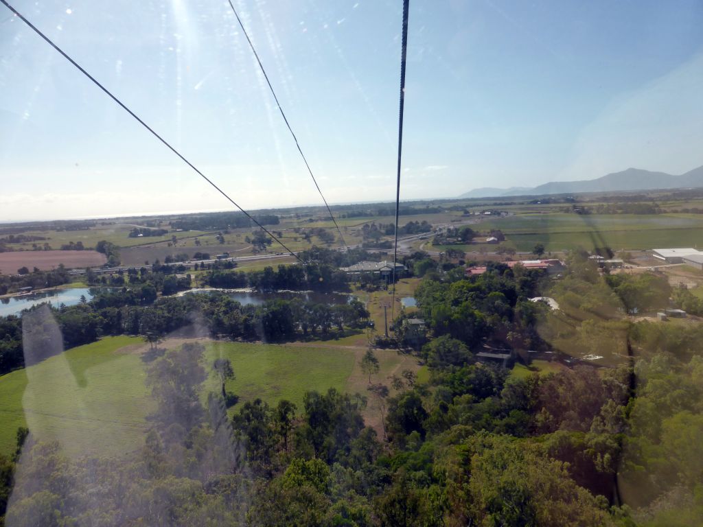 The Smithfield Skyrail Terminal and surroundings, viewed from the Skyrail Rainforest Cableway gondola