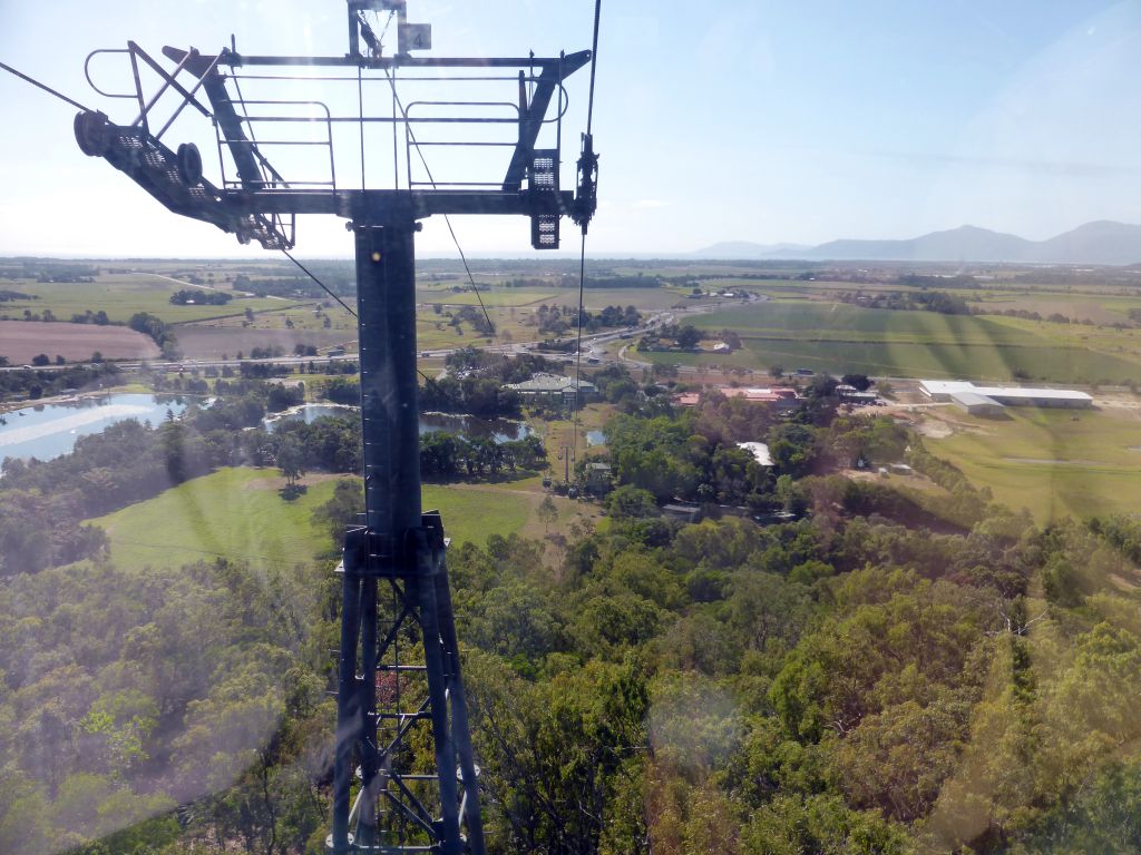 The Smithfield Skyrail Terminal and surroundings, viewed from the Skyrail Rainforest Cableway gondola