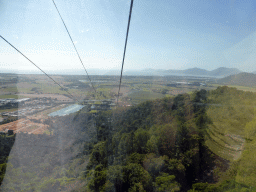 The Smithfield Skyrail Terminal and surroundings, viewed from the Skyrail Rainforest Cableway gondola