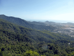 The town of Smithfield and the tropical rainforest west of Smithfield, viewed from the Skyrail Rainforest Cableway gondola