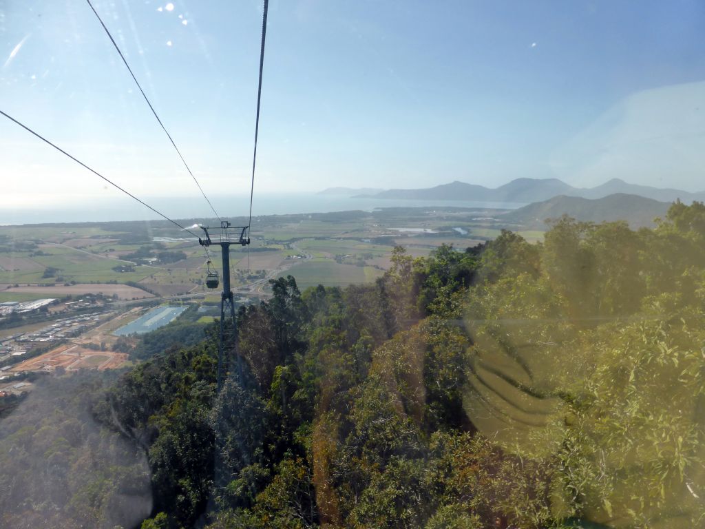 The Smithfield Skyrail Terminal and surroundings, viewed from the Skyrail Rainforest Cableway gondola