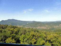 Rocks and tropical rainforest northwest of Red Peak Skyrail Station, viewed from the Skyrail Rainforest Cableway gondola