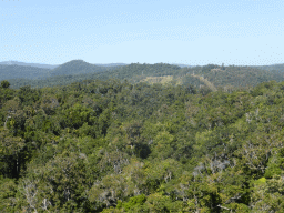 Rocks and tropical rainforest southeast of Barron Falls Skyrail Station, viewed from the Skyrail Rainforest Cableway gondola