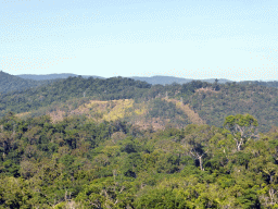 Rocks and tropical rainforest southeast of Barron Falls Skyrail Station, viewed from the Skyrail Rainforest Cableway gondola