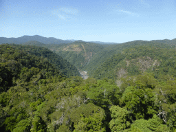 Lake at the top of the Barron Falls and surroundings, viewed from the Skyrail Rainforest Cableway gondola