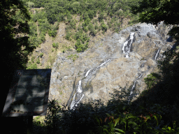 Barron Falls, with explanation, viewed from the first viewpoint at the Barron Falls Skyrail Station