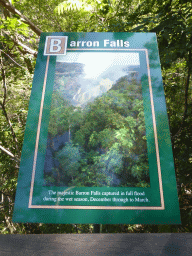Information on Barron Falls, at the third viewpoint at the Barron Falls Skyrail Station