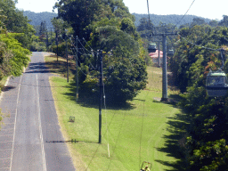 The Kuranda Skyrail Terminal and Arara Street, viewed from the Skyrail Rainforest Cableway gondola