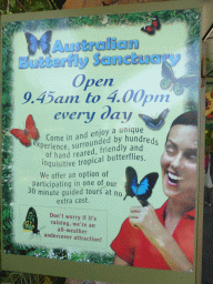 Poster on the Australian Butterfly Sanctuary