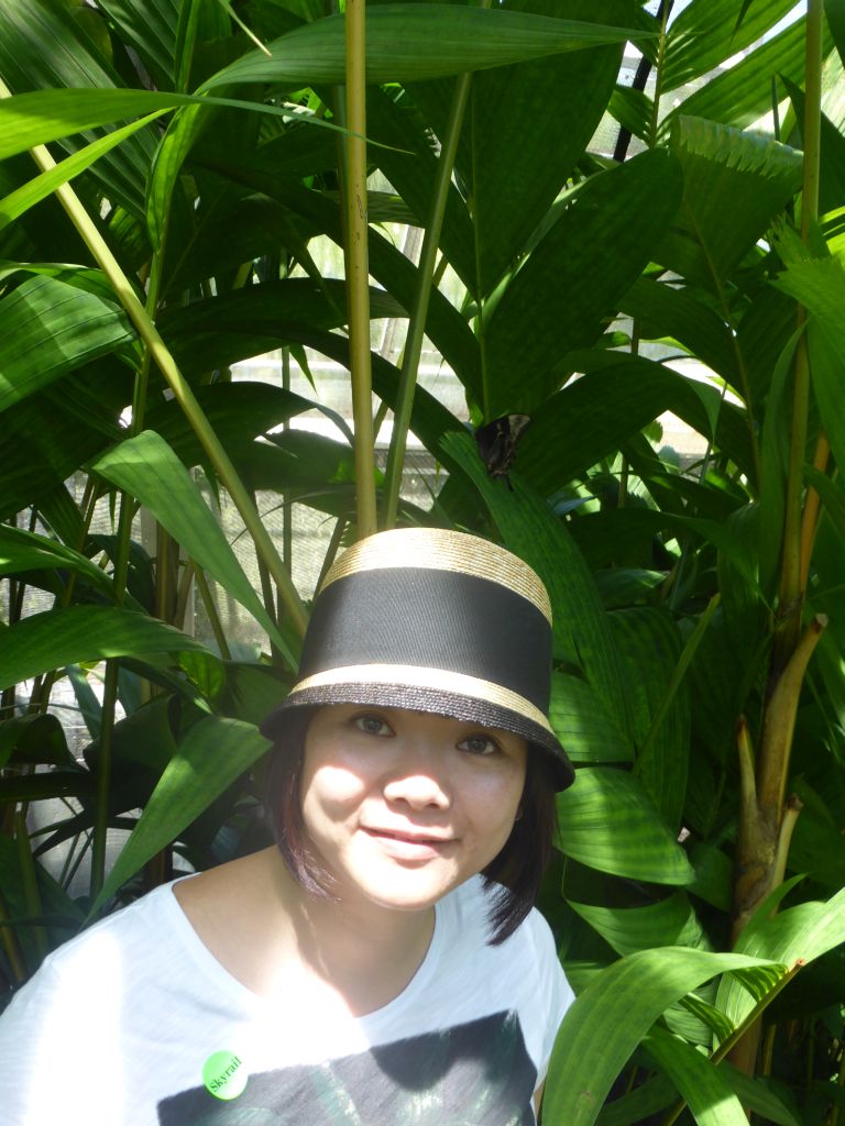 Miaomiao with a Butterfly at the Australian Butterfly Sanctuary