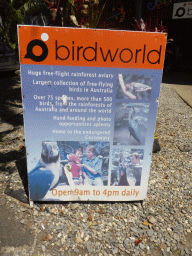 Poster on the Birdworld Kuranda park