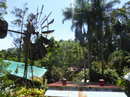 Windmill and houses, viewed from the Frogs Restaurant at the Heritage Markets