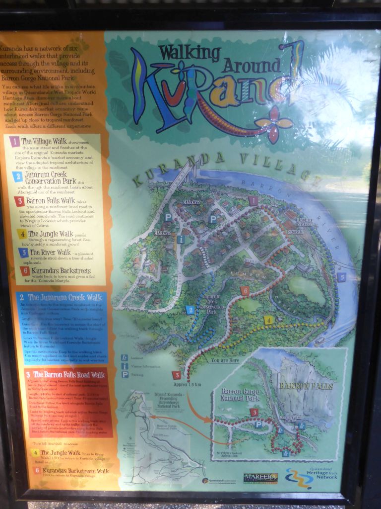 Map with walks at the Kuranda region