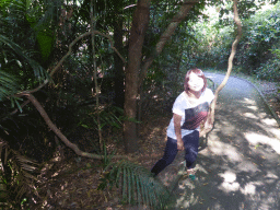 Miaomiao with a liana at the Jungle Walk