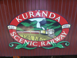 Logo of the Kuranda Scenic Railway on the Kuranda Scenic Railway train at the Barron Falls Railway Station