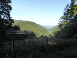 The Forwards Lookout, viewed from the Kuranda Scenic Railway train