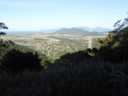 The towns of Caravonica and Freshwater and Mount Whitfield, viewed from the Kuranda Scenic Railway train near the Red Bluff rocks