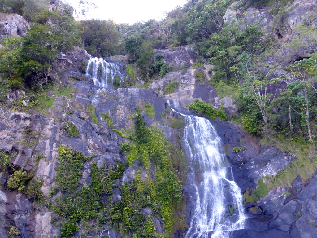 The Stoney Creek Falls, viewed from the Kuranda Scenic Railway train at the Stoney Creek Falls Bridge