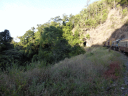The Kuranda Scenic Railway train entering Tunnel Number 6 near the North Peak
