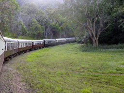 The Kuranda Scenic Railway train at the Horseshoe Bend