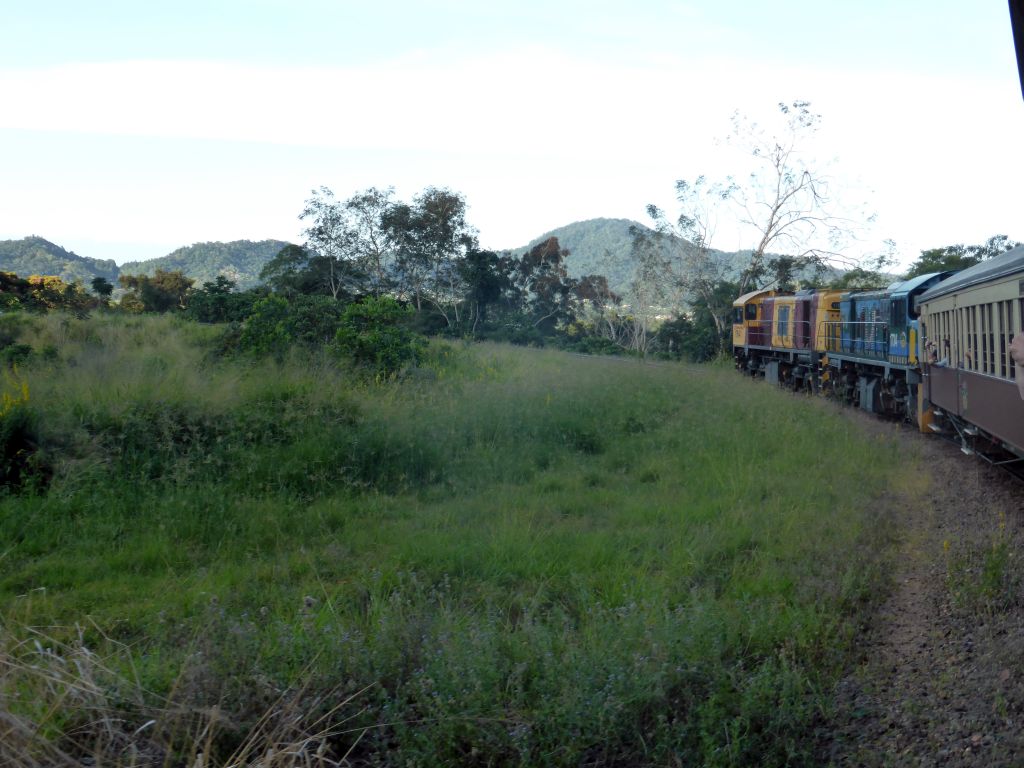 The Kuranda Scenic Railway train at the Horseshoe Bend