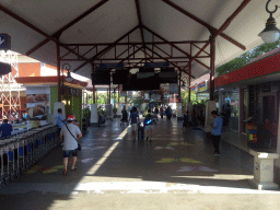 Street with shops and restaurants at the northwest side of the Ngurah Rai International Airport