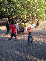 Fruit salesman at the Pantai Jerman beach