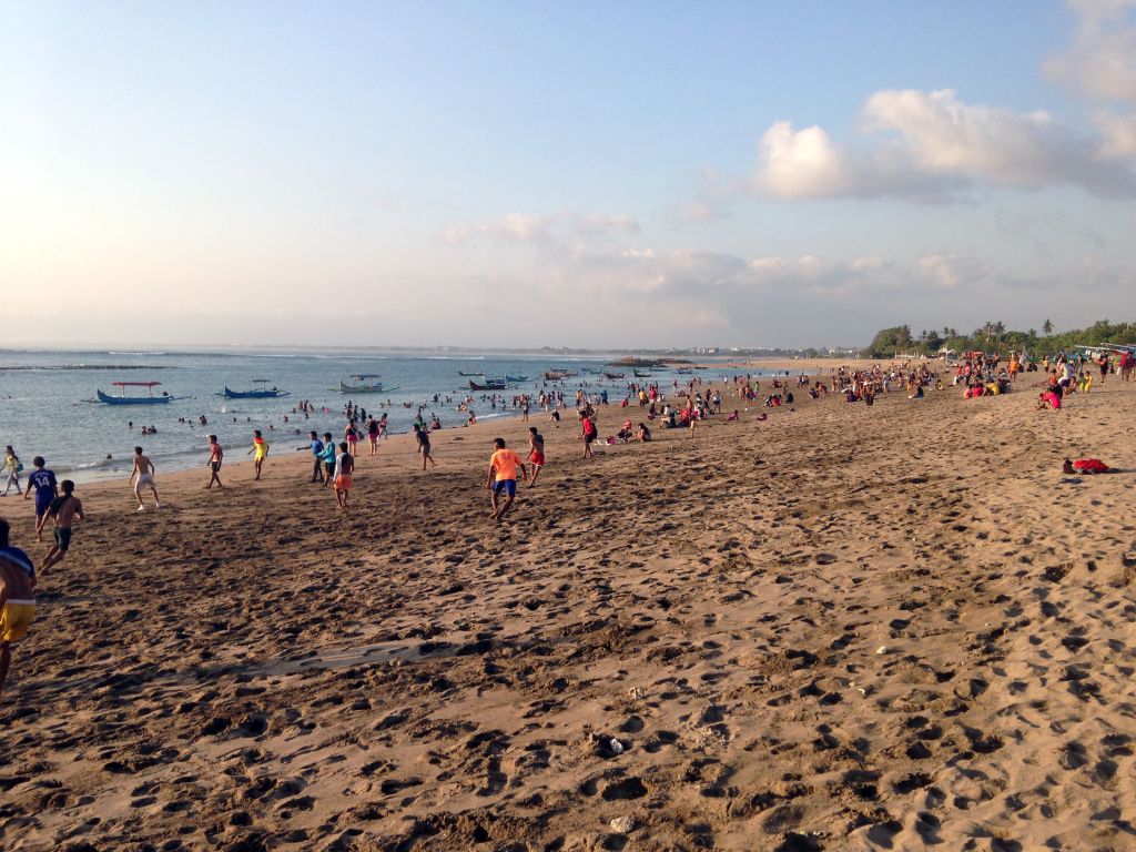 North side of the Pantai Jerman beach, with boats in the water