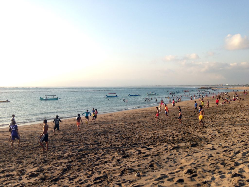 North side of the Pantai Jerman beach, with boats in the water