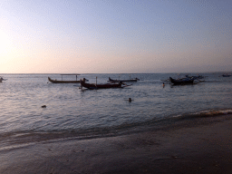 Boats in the water, viewed from the Pantai Jerman beach