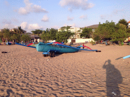 Boats and houses at the Pantai Jerman beach