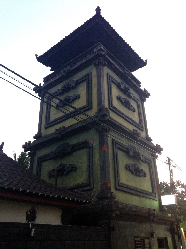 Tower at the corner of a temple at the northwest side of the Lippo Mall