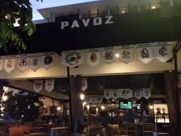 Front of the Pavoz Restaurant at the Sun Island Hotel Kuta at the Jalan Kartika street, at sunset