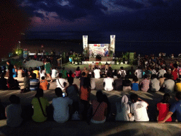 Show at a stage at the back side of the Discovery Shopping Mall at the Pantai Kuta beach, by night