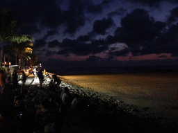 South side of the Pantai Kuta beach, by night