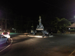 Fountain at the crossing of the Jalan Kartika street and the Jalan Wana Segara street, by night