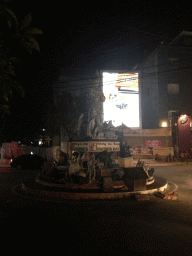 Fountain at the crossing of the Jalan Kartika street and the Jalan Wana Segara street, by night