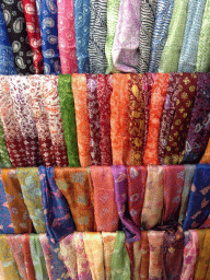 Colourful clothing in a shop at the departures hall at the SoekarnoHatta International Airport of Jakarta