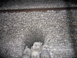 Pile of skulls and bones in the Sedlec Ossuary