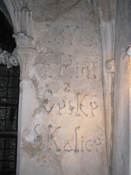 Inscription of bones in the Sedlec Ossuary